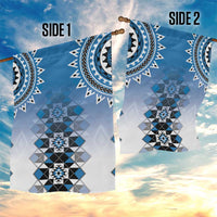 New Zealand Garden Flag Poutama Mix Blue Taniko Inspired Art LT05