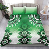 New Zealand Bedding Set Poutama Mix Green Taniko Inspired Art LT05