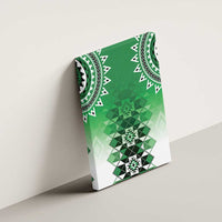 New Zealand Canvas Wall Art Poutama Mix Green Taniko Inspired Art LT05
