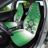 New Zealand Car Seat Cover Poutama Mix Green Taniko Inspired Art LT05