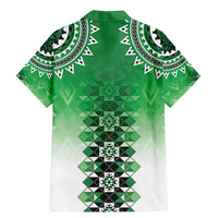 New Zealand Family Matching Mermaid Dress and Hawaiian Shirt Poutama Mix Green Taniko Inspired Art LT05