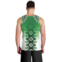 New Zealand Men Tank Top Poutama Mix Green Taniko Inspired Art LT05 - Polynesian Pride