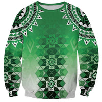 New Zealand Sweatshirt Poutama Mix Green Taniko Inspired Art LT05 Unisex Green - Polynesian Pride