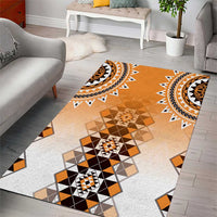 New Zealand Area Rug Poutama Mix Orange Taniko Inspired Art LT05