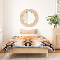 New Zealand Bedding Set Poutama Mix Orange Taniko Inspired Art LT05