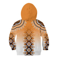 New Zealand Kid Hoodie Poutama Mix Orange Taniko Inspired Art LT05