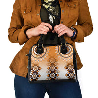 New Zealand Shoulder Handbag Poutama Mix Orange Taniko Inspired Art LT05