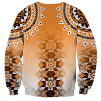 New Zealand Sweatshirt Poutama Mix Orange Taniko Inspired Art LT05 - Polynesian Pride