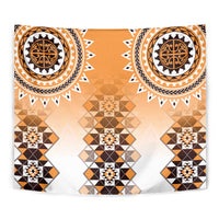 New Zealand Tapestry Poutama Mix Orange Taniko Inspired Art LT05 - Polynesian Pride