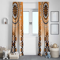 New Zealand Window Curtain Poutama Mix Orange Taniko Inspired Art LT05