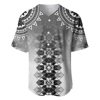 New Zealand Baseball Jersey Poutama Mix Gray Taniko Inspired Art LT05 Gray - Polynesian Pride