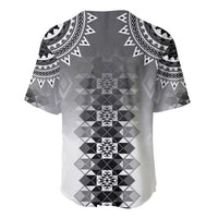 New Zealand Baseball Jersey Poutama Mix Gray Taniko Inspired Art LT05 - Polynesian Pride