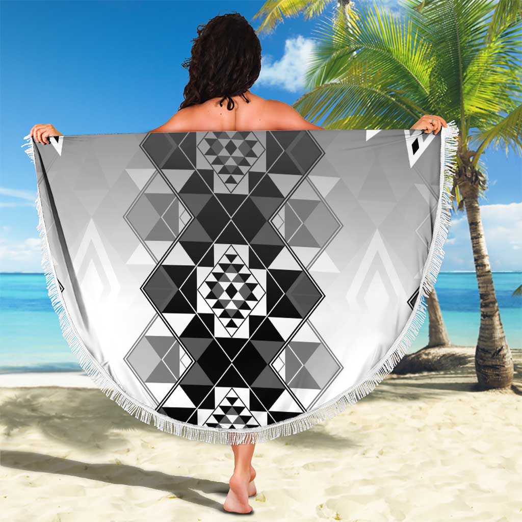 New Zealand Beach Blanket Poutama Mix Gray Taniko Inspired Art LT05