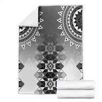 New Zealand Blanket Poutama Mix Gray Taniko Inspired Art LT05