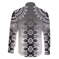 New Zealand Family Matching Long Sleeve Bodycon Dress and Hawaiian Shirt Poutama Mix Gray Taniko Inspired Art LT05 - Polynesian Pride