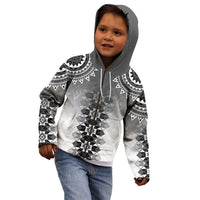New Zealand Kid Hoodie Poutama Mix Gray Taniko Inspired Art LT05