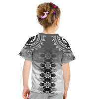 New Zealand Kid T Shirt Poutama Mix Gray Taniko Inspired Art LT05