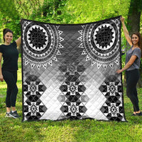 New Zealand Quilt Poutama Mix Gray Taniko Inspired Art LT05 - Polynesian Pride