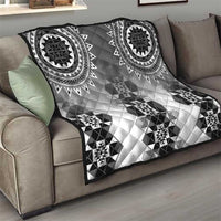New Zealand Quilt Poutama Mix Gray Taniko Inspired Art LT05 - Polynesian Pride