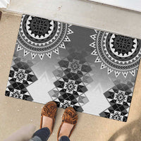 New Zealand Rubber Doormat Poutama Mix Gray Taniko Inspired Art LT05