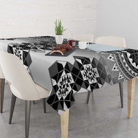 New Zealand Tablecloth Poutama Mix Gray Taniko Inspired Art LT05