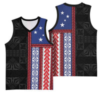 Samoa Flag Basketball Jersey Ula Fala With Samoan Siapo - Polynesian Pride