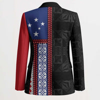 Samoa Flag Blazer Ula Fala With Samoan Siapo LT05 - Polynesian Pride
