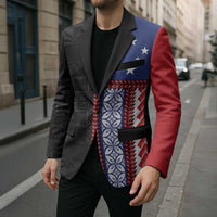 Samoa Flag Blazer Ula Fala With Samoan Siapo LT05 - Polynesian Pride