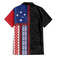 Samoa Flag Family Matching Off The Shoulder Long Sleeve Dress and Hawaiian Shirt Ula Fala With Samoan Siapo - Polynesian Pride