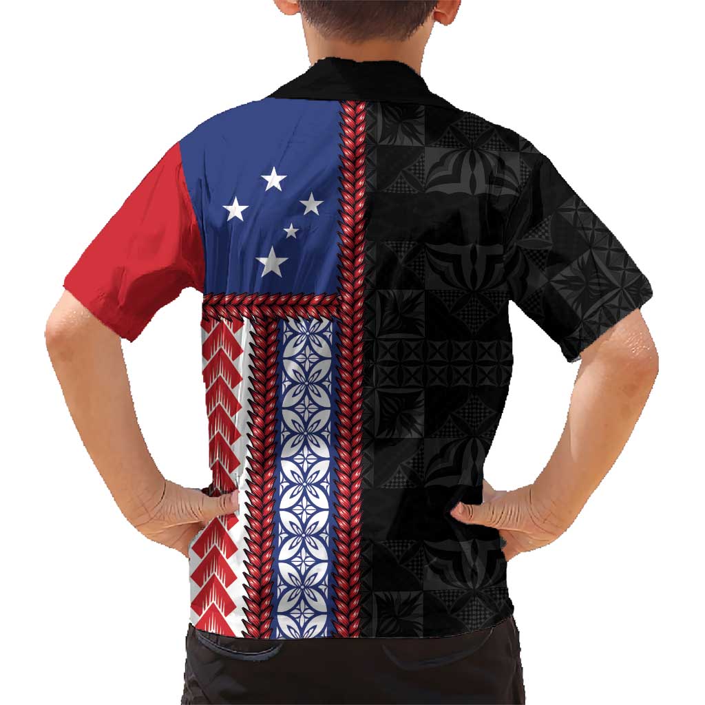 Samoa Flag Family Matching Puletasi and Hawaiian Shirt Ula Fala With Samoan Siapo - Polynesian Pride