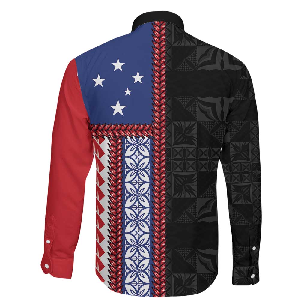 Samoa Flag Family Matching Puletasi and Hawaiian Shirt Ula Fala With Samoan Siapo - Polynesian Pride