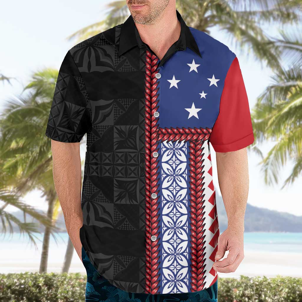 Samoa Flag Hawaiian Shirt Ula Fala With Samoan Siapo - Polynesian Pride