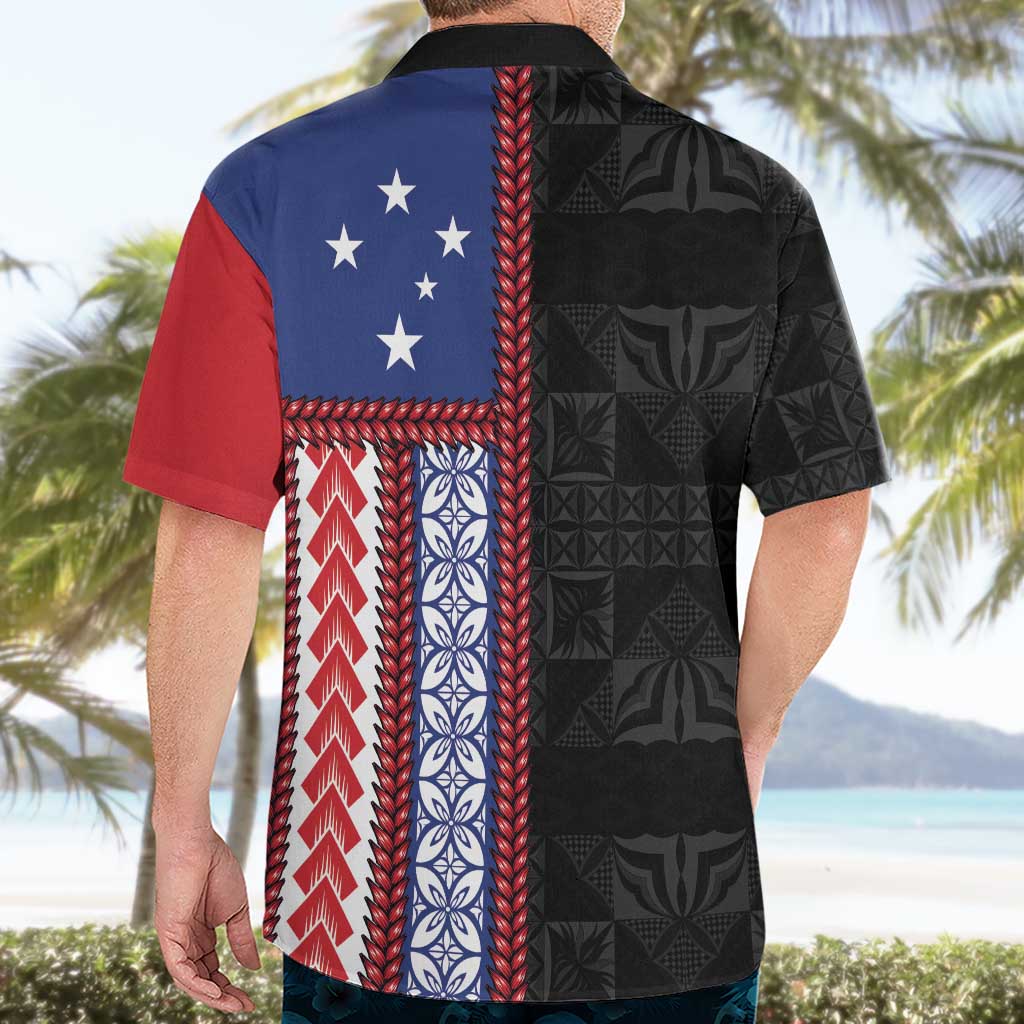 Samoa Flag Hawaiian Shirt Ula Fala With Samoan Siapo - Polynesian Pride