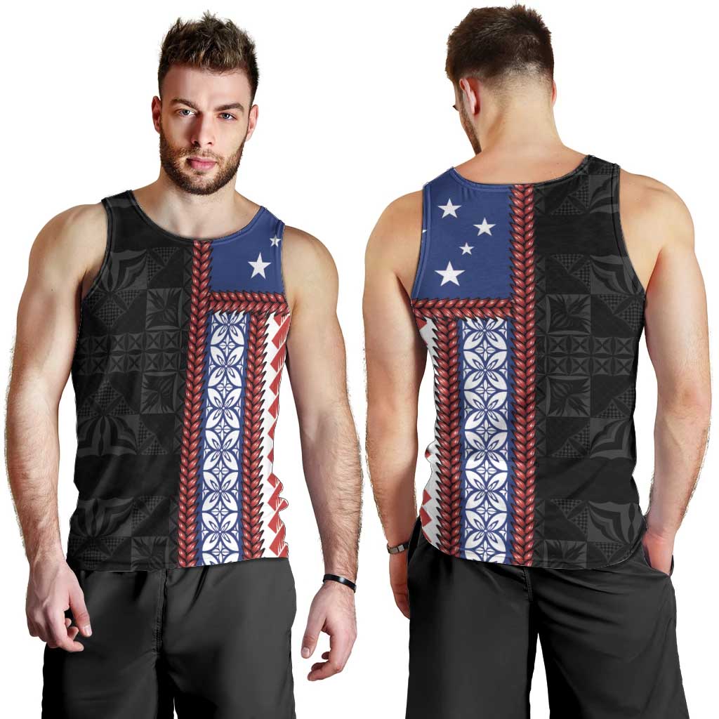 Samoa Flag Men Tank Top Ula Fala With Samoan Siapo LT05 - Polynesian Pride