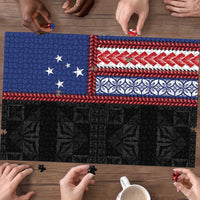 Samoa Flag Puzzle Ula Fala With Samoan Siapo - Polynesian Pride