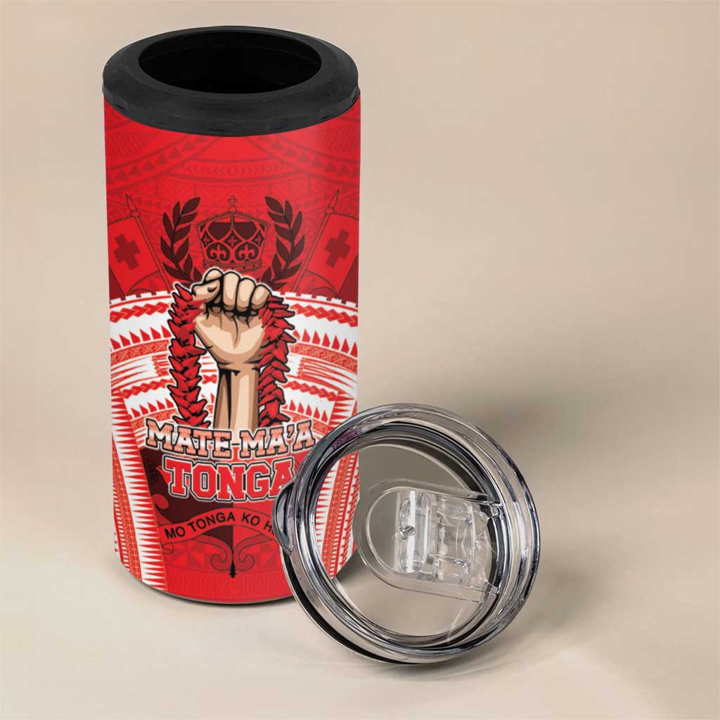 Custom Tonga Rugby Mate Ma'a 4 in 1 Can Cooler Tumbler Tongan Pride Unique Style LT05 - Polynesian Pride