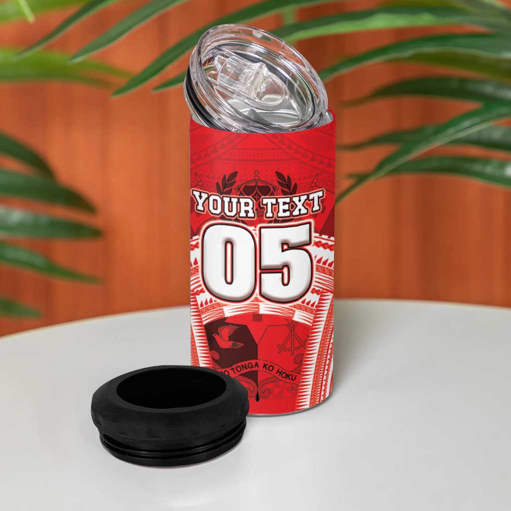 Custom Tonga Rugby Mate Ma'a 4 in 1 Can Cooler Tumbler Tongan Pride Unique Style LT05 - Polynesian Pride