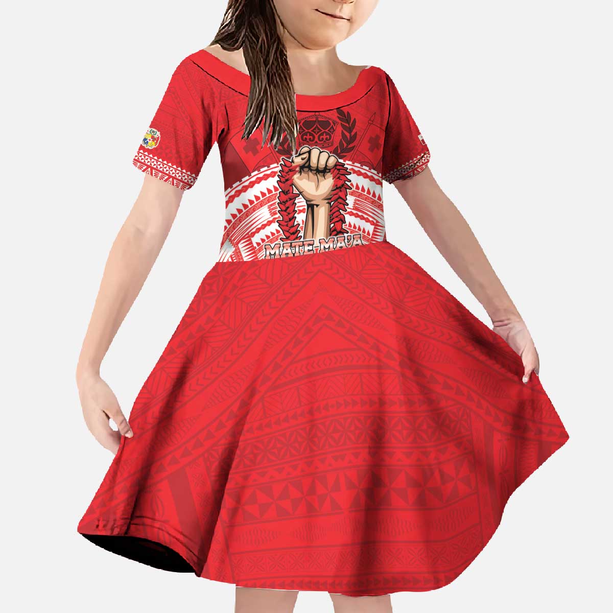 Custom Tonga Rugby Mate Ma'a Family Matching Off The Shoulder Long Sleeve Dress and Hawaiian Shirt Tongan Pride Unique Style - Polynesian Pride