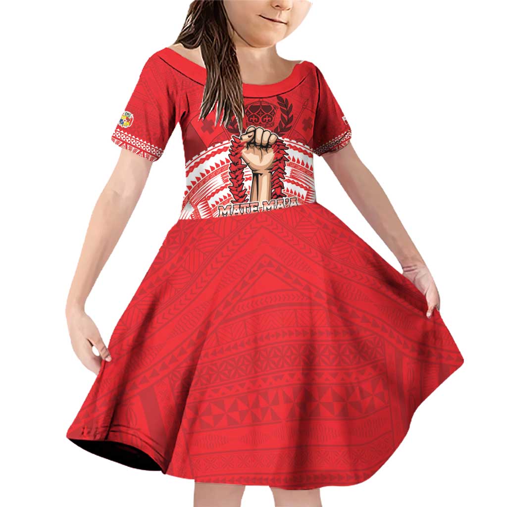 Custom Tonga Rugby Mate Ma'a Family Matching Off Shoulder Short Dress and Hawaiian Shirt Tongan Pride Unique Style - Polynesian Pride
