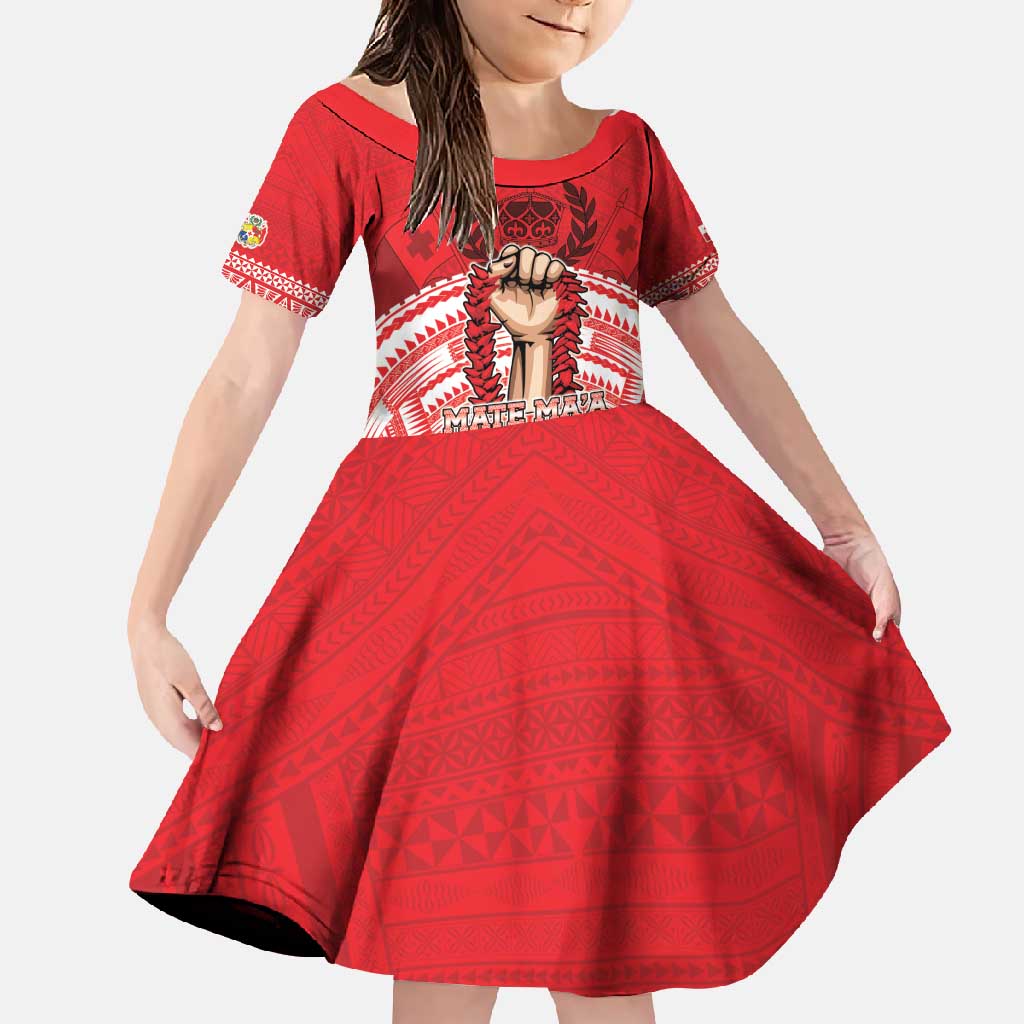 Custom Tonga Rugby Mate Ma'a Family Matching Short Sleeve Bodycon Dress and Hawaiian Shirt Tongan Pride Unique Style - Polynesian Pride