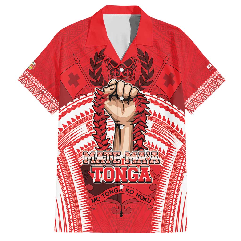 Custom Tonga Rugby Mate Ma'a Family Matching Short Sleeve Bodycon Dress and Hawaiian Shirt Tongan Pride Unique Style - Polynesian Pride