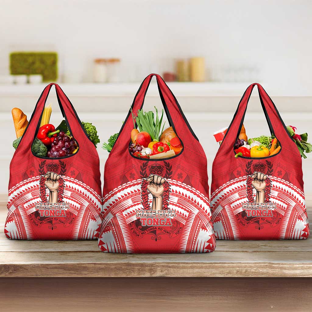 Tonga Rugby Mate Ma'a Grocery Bag Tongan Pride Unique Style - Polynesian Pride