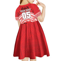Custom Tonga Rugby Mate Ma'a Kid Short Sleeve Dress Tongan Pride Unique Style - Polynesian Pride