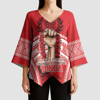 Custom Tonga Rugby Mate Ma'a Kimono Sleeve Blouse Tongan Pride Unique Style LT05 - Polynesian Pride