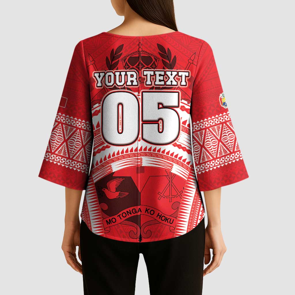 Custom Tonga Rugby Mate Ma'a Kimono Sleeve Blouse Tongan Pride Unique Style LT05 - Polynesian Pride