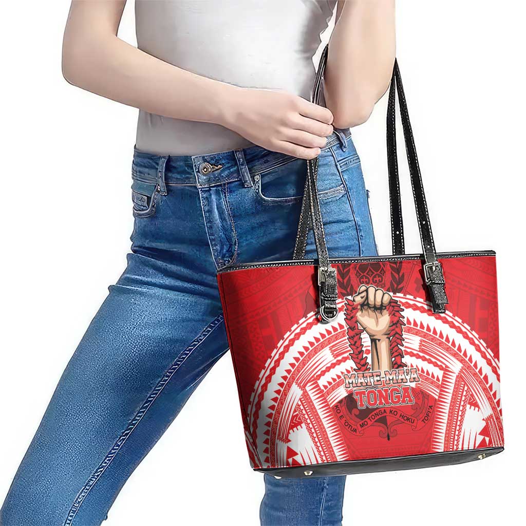 Tonga Rugby Mate Ma'a Leather Tote Bag Tongan Pride Unique Style LT05 - Polynesian Pride