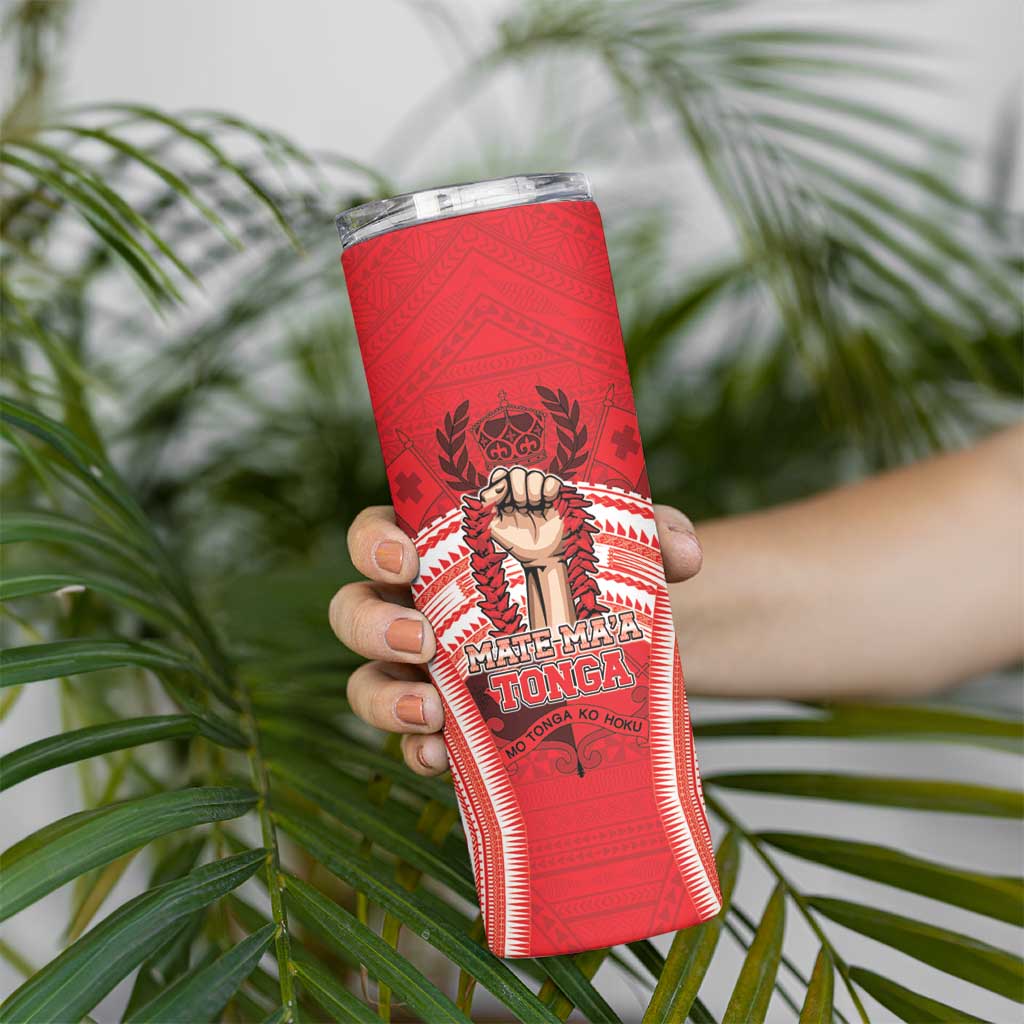 Custom Tonga Rugby Mate Ma'a Skinny Tumbler Tongan Pride Unique Style LT05 - Polynesian Pride