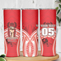 Custom Tonga Rugby Mate Ma'a Skinny Tumbler Tongan Pride Unique Style LT05 - Polynesian Pride