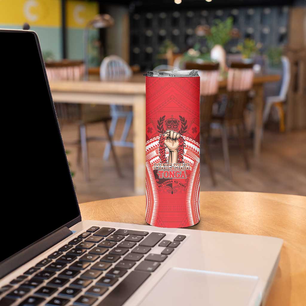 Custom Tonga Rugby Mate Ma'a Skinny Tumbler Tongan Pride Unique Style LT05 - Polynesian Pride