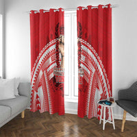 Tonga Rugby Mate Ma'a Window Curtain Tongan Pride Unique Style - Polynesian Pride